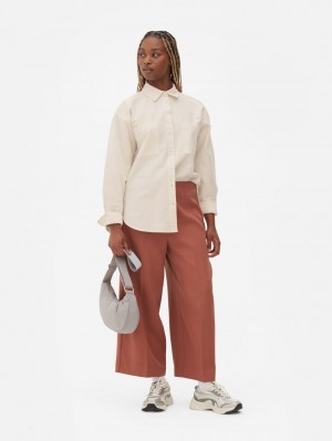 Primark Gestreept Oxford Overhemd Dames Grijs | Nederland 86257-SDJP