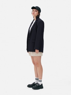 Primark Gestreept Single-Breasted Blazer Dames Donkerblauw | Nederland 15380-VSRT