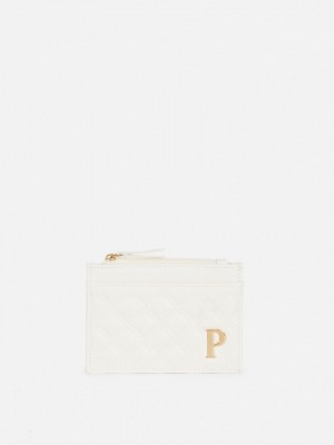 Primark Gewatteerd Initial Cardholder Kaarthouder Dames Wit | Nederland 05123-AHGI
