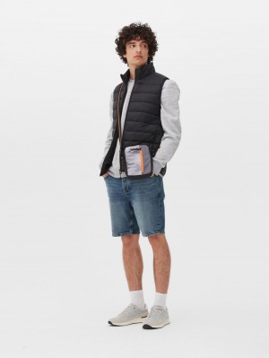 Primark Gewatteerd Zip Front Gilet Jas Heren Zwart | Nederland 24859-PHRA