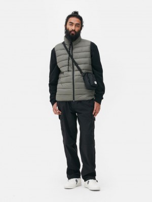 Primark Gewatteerd Zip Front Gilet Jas Heren Groen | Nederland 96407-YZDL
