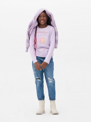 Primark Grafische Long Sleeve T-shirts Meisjes Paars | Nederland 96782-SWEG