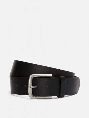 Primark Grained Leren Riem Heren Zwart | Nederland 32876-CMPY