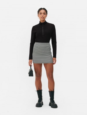 Primark Half-Zip Long Sleeve Funnel Neck Topjes Dames Zwart | Nederland 82631-LHCZ