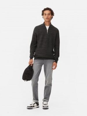 Primark Half Zip Sweatshirt Heren Grijs | Nederland 35068-IQTU