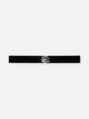 Primark Halloween Web Charm Velvet Choker Kettingen Dames Zwart | Nederland 35710-GZBX