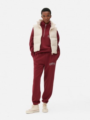Primark Harvard Embroidered Joggingbroeken Dames Rood | Nederland 95104-PBWE
