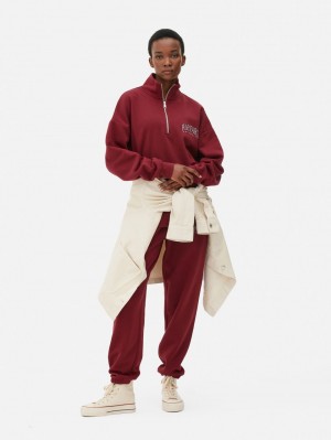 Primark Harvard Half Zip Sweatshirt Dames Rood | Nederland 14825-OMRF