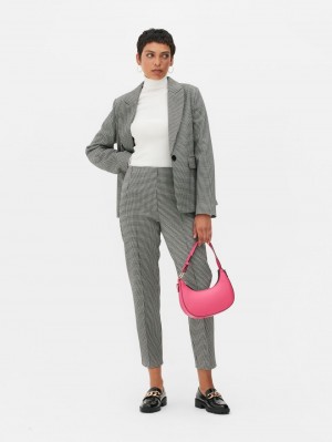 Primark Houndstooth Single-Breasted Blazer Dames Wit Zwart | Nederland 86319-LEDV