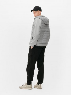 Primark Hybride Puffer Jas Heren Lichtgrijs | Nederland 36049-RBJC
