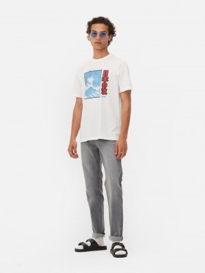 Primark Japan Wave Grafische T-shirts Heren Wit | Nederland 74236-OSGD