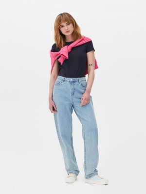 Primark Jersey Stretch T-shirts Dames Donkerblauw | Nederland 06817-GABE