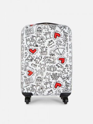 Primark Keith Haring 4-Wheel Hard Shell Koffers Dames Wit | Nederland 39615-LOBK
