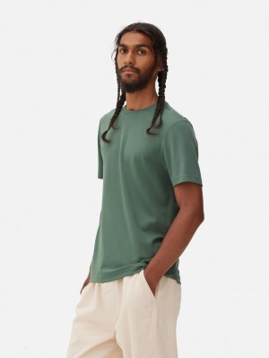 Primark Kem Crew Neck T-shirts Heren Groen | Nederland 70984-PZAE