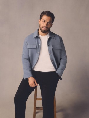 Primark Kem Heathered Overshirt Overhemd Heren Blauw | Nederland 70216-IFME