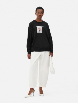 Primark Klassieke Art Rear Print Sweatshirt Dames Zwart | Nederland 82307-GMWH