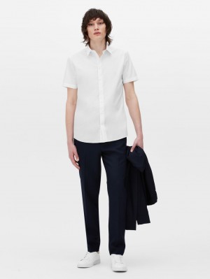 Primark Kort Sleeve Slim Fit Overhemd Heren Wit | Nederland 86795-LDHE