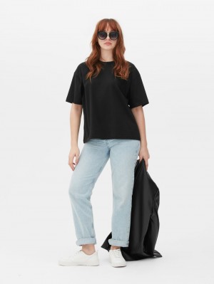 Primark Kort Sleeve T-shirts Dames Zwart | Nederland 18293-EBKA