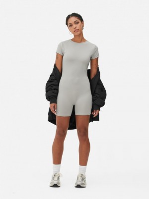 Primark Kort Sleeve Unitard Jumpsuit Dames Grijs | Nederland 98736-TNSF