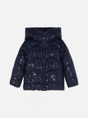 Primark Leopard Print Mid-Weight Jas Meisjes Donkerblauw | Nederland 56291-GDEA
