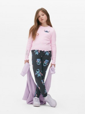 Primark Lilo and Stitch Geribbeld T-shirts Meisjes Roze | Nederland 05724-PSEB
