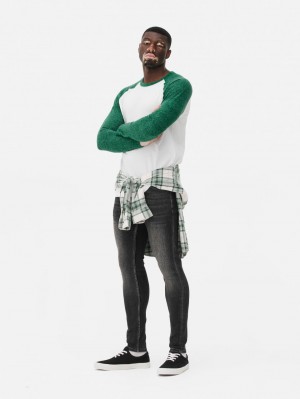 Primark Long Sleeve Baseball T-shirts Heren Groen | Nederland 73852-DZVR