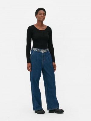 Primark Long Sleeve Popper Bodysuit Dames Zwart | Nederland 07564-PNKZ