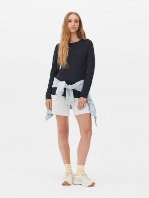Primark Long Sleeve Stretch T-shirts Dames Donkerblauw | Nederland 01943-ECMD