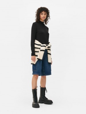 Primark Long Sleeve Turtleneck Topjes Dames Zwart | Nederland 78513-KPZN