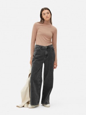 Primark Long Sleeve Turtleneck T-shirts Dames Bruin | Nederland 37246-EQID