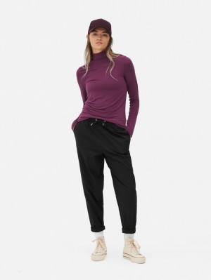 Primark Long Sleeve Turtleneck T-shirts Dames Bordeaux | Nederland 58324-MQTX