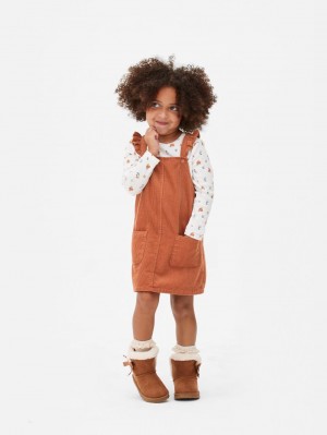 Primark Long Sleeve and Corduroy Set T-shirts Meisjes Oranje | Nederland 17206-FTWL