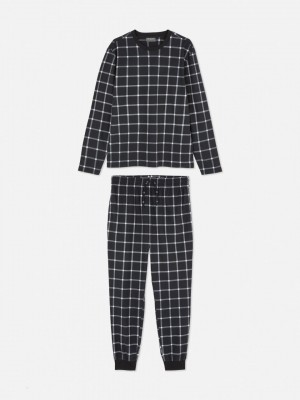 Primark Long Supersoft Pyjama Heren Zwart | Nederland 25961-FYAC