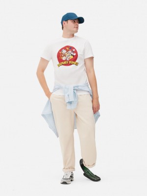 Primark Looney Tunes Grafische T-shirts Heren Wit | Nederland 60195-QFIY