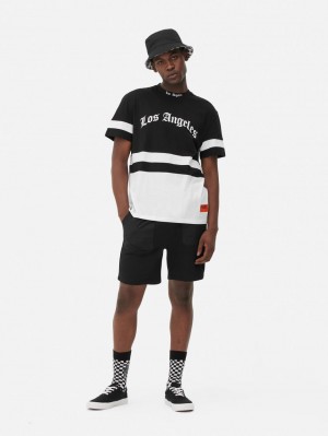 Primark Los Angeles Two-Tone Printed T-shirts Heren Wit | Nederland 53476-YVPC
