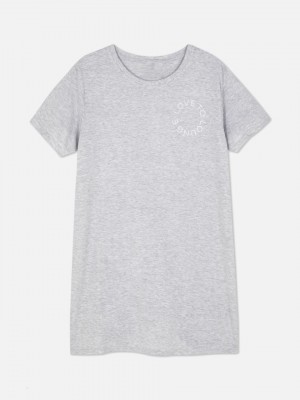 Primark Love To Love Sleep T-shirts Dames Grijs | Nederland 94806-LEQT