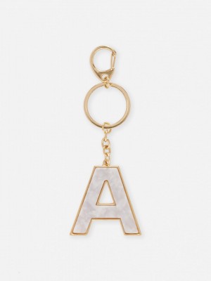 Primark Marble Effect Initial Keyring Sleutelhanger Dames Geel | Nederland 41802-ZAGF