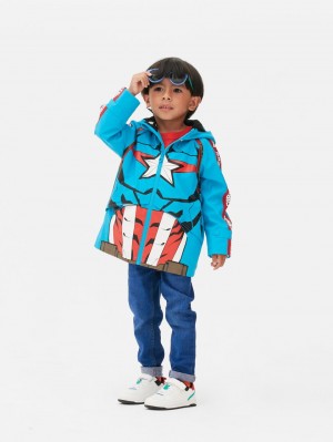 Primark Marvel Captain America Regenjas Jongens Blauw | Nederland 94860-YLDF