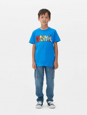 Primark Marvel Comics Logo T-shirts Jongens Blauw | Nederland 17024-LZNK