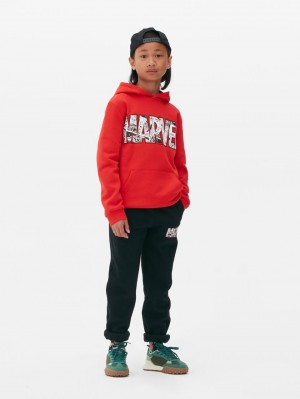 Primark Marvel Infilled Logo Hoodie Jongens Rood | Nederland 58490-QPVT