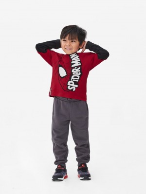 Primark Marvel Spider-Man Contrast Sleeve T-shirts Jongens Rood | Nederland 52783-LXWA