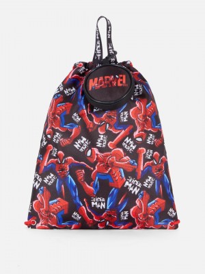 Primark Marvel Spider-Man Drawstring Bag Tassen Jongens Zwart | Nederland 95863-XAZU