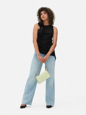 Primark Mesh Rosette Tanktop Dames Zwart | Nederland 26573-EZXQ