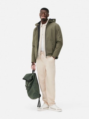Primark Met Capuchon Bomber Jas Heren Olijfgroen | Nederland 31725-EUQD