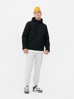Primark Met Capuchon Bomber Jas Heren Zwart | Nederland 52691-YHJX