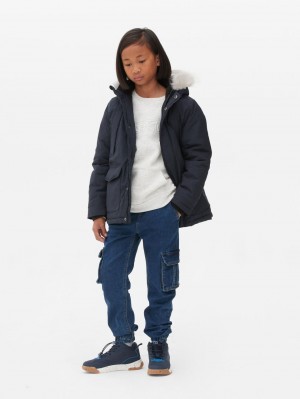Primark Met Capuchon Parka Jas Jongens Donkerblauw | Nederland 85403-EVQH