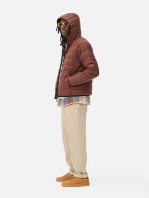 Primark Met Capuchon Puffer Jas Heren Bruin | Nederland 80361-PKSW