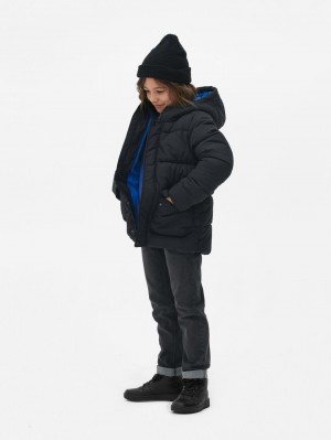 Primark Met Capuchon Puffer Jas Jongens Zwart | Nederland 72310-NPGU