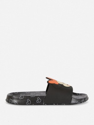 Primark Mickey Mouse and Minnie Mouse Pool Badeslippers Dames Zwart Wit | Nederland 91820-YZFH