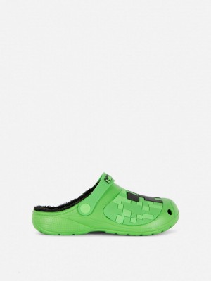 Primark Minecraft Fleece Gevoerde Klompen Jongens Groen | Nederland 87645-WZAG